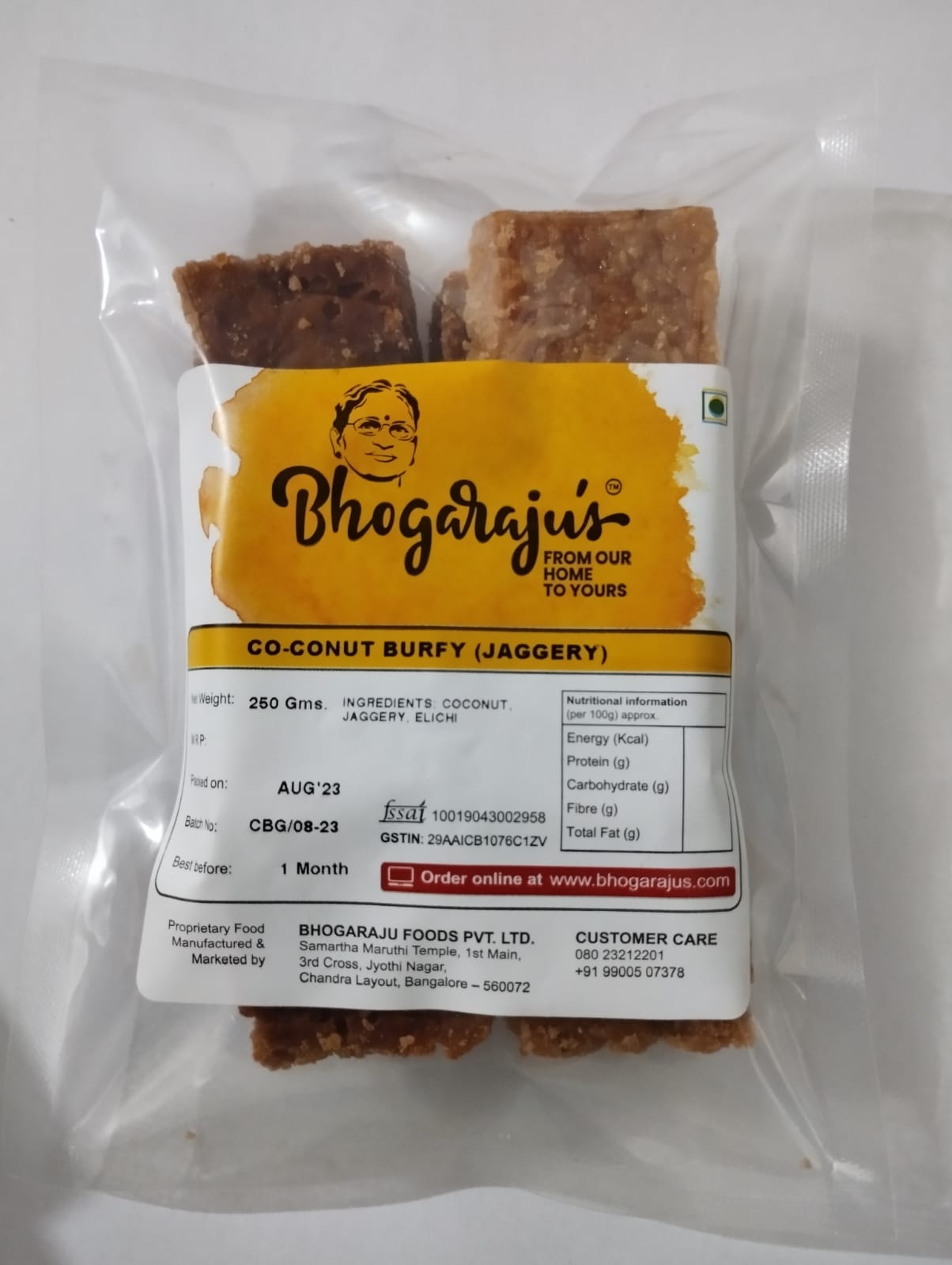 Jaggery Coconut burfy
